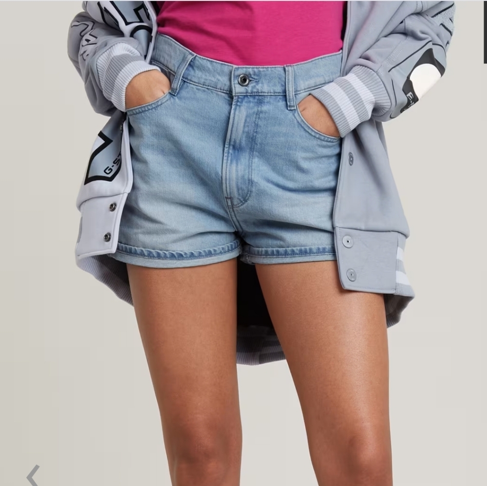 Revolve G-STAR Women's Tedie Ultra High Cap Denim Shorts Size 28 $140